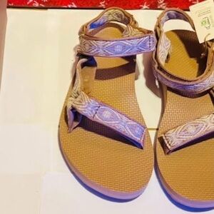 Teva Beige Sandals with Geometric Straps